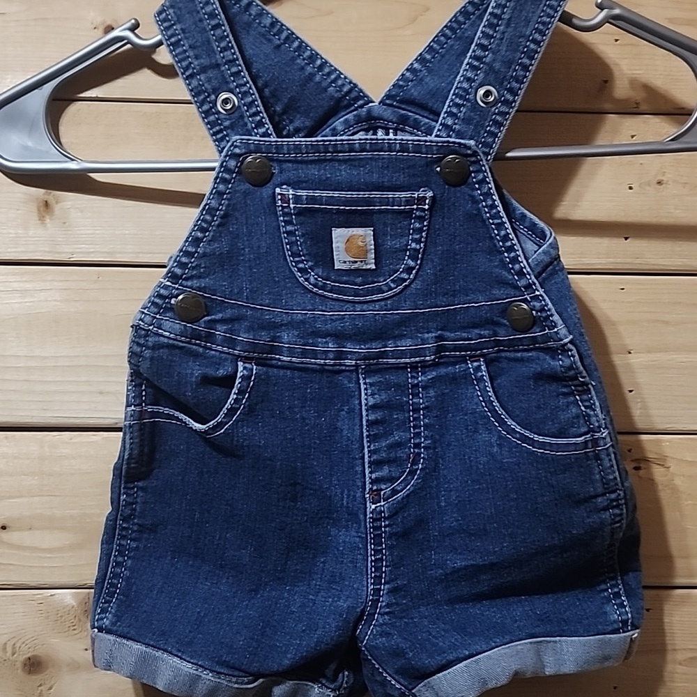 Carhartt Girls Denim Farmer Jean Shorts Size 6M